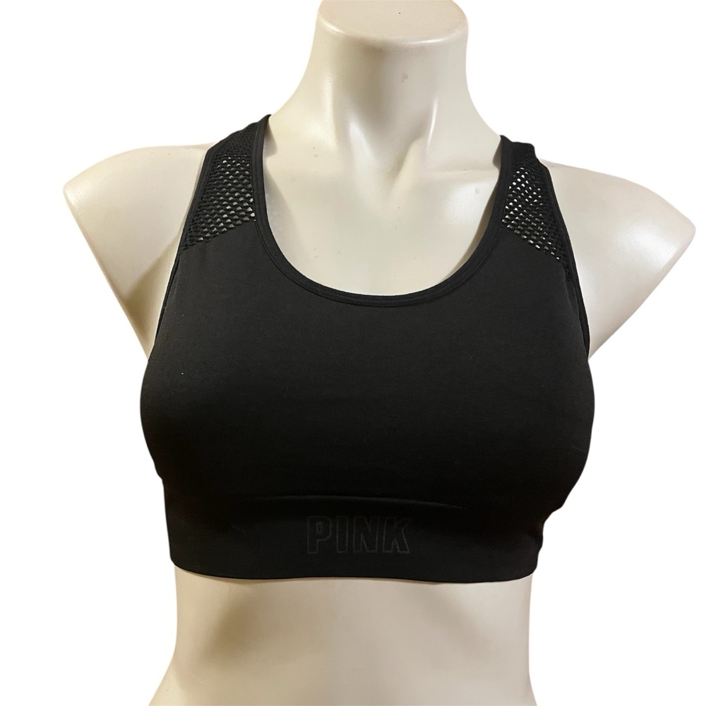 PINK Victoria’s Secret Black Racerback Sports Bra
